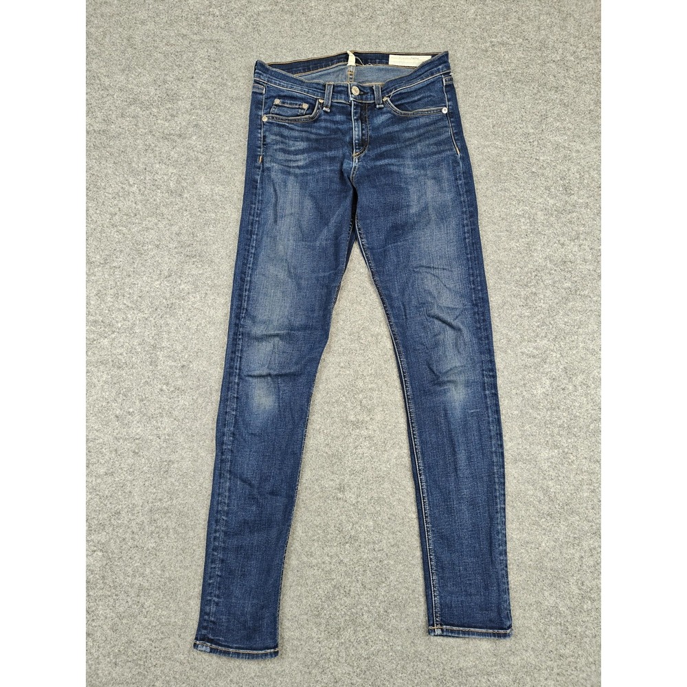 Rag & Bone High Rise Skinny Jeans Womens 27 Blue Medium Wash‎ Stretch Denim